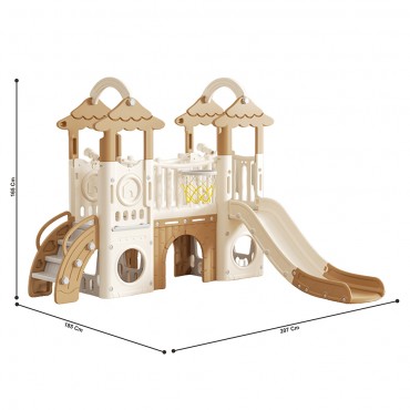 Labeille KC 556 6in1 Tree Playhouse Slide Tunnel Bridge Basketball