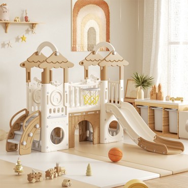 Labeille KC 556 6in1 Tree Playhouse Slide Tunnel Bridge Basketball