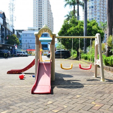 Labeille ZK 007021 10in1 Castle Shop Playground Playhouse Slide Swing Tunnel Golf Football Basketball