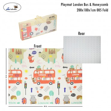 Labeille 200x180x1cm 005 Fold Playmat London Bus & Honeycomb